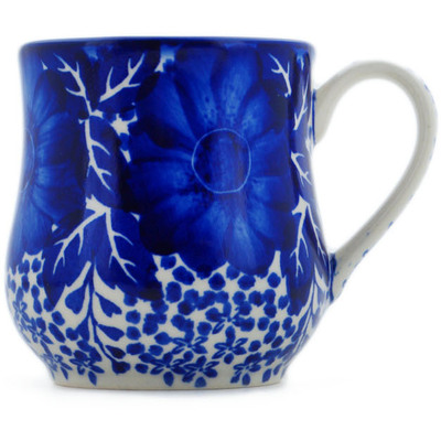 Polish Pottery Mug 13 oz Cobalt Fantasy