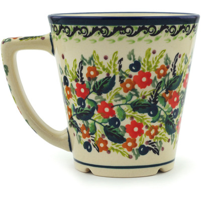 Polish Pottery Mug 13 oz Floral Eden UNIKAT