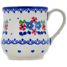 Polish Pottery Mug 13 oz Hearts And Flowers