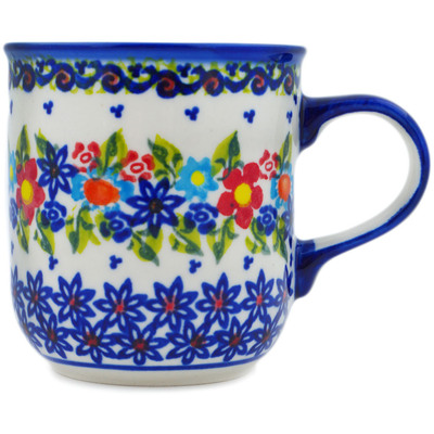 Polish Pottery Mug 13 oz Joyous UNIKAT