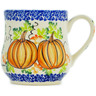 Polish Pottery Mug 13 oz Pumpkin Fall Fever UNIKAT
