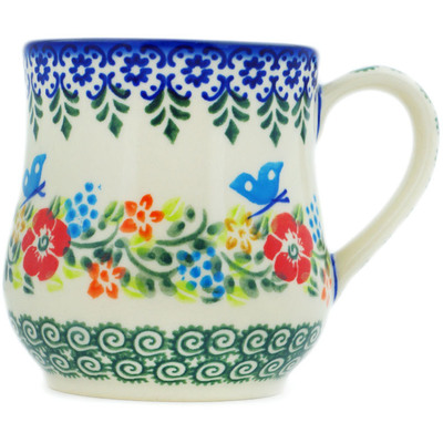 Polish Pottery Mug 13 oz Ring Of Meadow Flowers