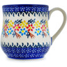 Polish Pottery Mug 13 oz Spring Flower Ring