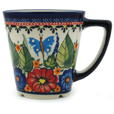 Polish Pottery Mug 13 oz Spring Splendor UNIKAT