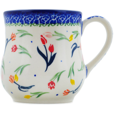 Polish Pottery Mug 13 oz Tulip Meadow