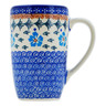 Polish Pottery Mug 14 oz Blue Cornflower