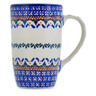 Polish Pottery Mug 14 oz Blue Cress