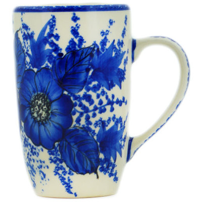 Polish Pottery Mug 14 oz Blue Poppy Dream