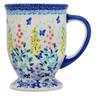 Polish Pottery Mug 14 oz Breathtaking Butterflies UNIKAT