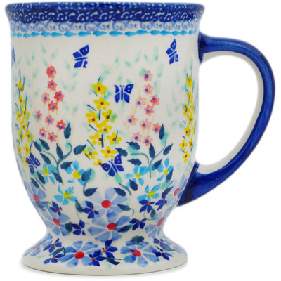 Polish Pottery Mug 14 oz Breathtaking Butterflies UNIKAT