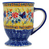 Polish Pottery Mug 14 oz Butterfly Summer Garden UNIKAT