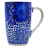 Polish Pottery Mug 14 oz Cobalt Fantasy