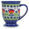 Polish Pottery Mug 14 oz Flower Flames UNIKAT