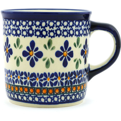 Polish Pottery Mug 14 oz Gangham Flower Chain
