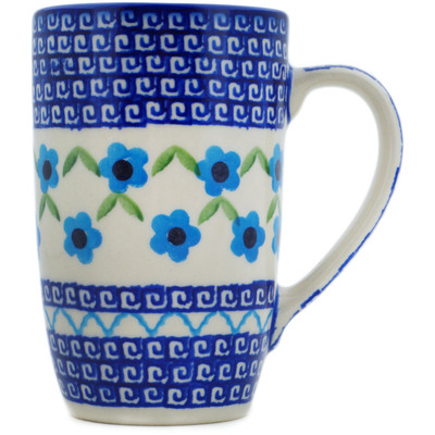 Polish Pottery Mug 14 oz Greek Daisies