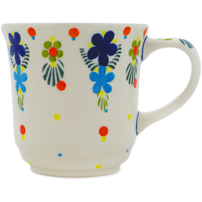 Polish Pottery Mug 14 oz Groovy Flowers