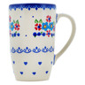 Polish Pottery Mug 14 oz Hearts And Flowers