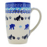 Polish Pottery Mug 14 oz Kitty Paw Play Time