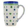 Polish Pottery Mug 14 oz Lucky Clovers