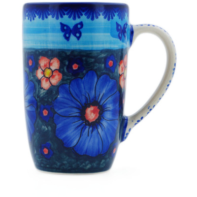 Polish Pottery Mug 14 oz Midnight Garden