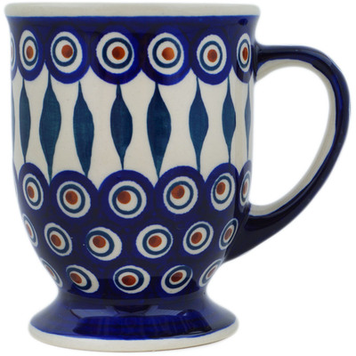 Polish Pottery Mug 14 oz Peacock