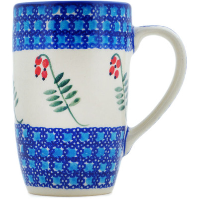 Polish Pottery Mug 14 oz Red Berries