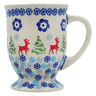 Polish Pottery Mug 14 oz Ring Around The Reindeer