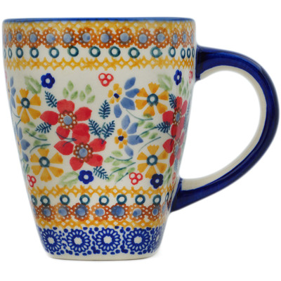 Polish Pottery Mug 14 oz Summer Bouquet UNIKAT