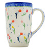 Polish Pottery Mug 14 oz Tulip Meadow