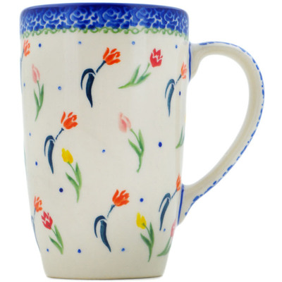 Polish Pottery Mug 14 oz Tulip Meadow