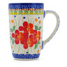 Polish Pottery Mug 14 oz Vermilion Clusters