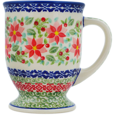 Polish Pottery Mug 14 oz Wave Of Flowers