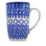 Polish Pottery Mug 14 oz Winter Blue