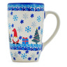 Polish Pottery Mug 14 oz Winter Gnome