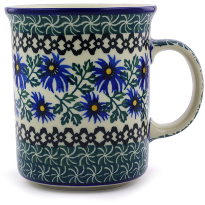 Polish Pottery Mug 15 oz Blue Chicory