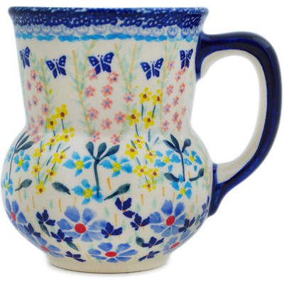 Polish Pottery Mug 15 oz Breathtaking Butterflies UNIKAT