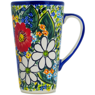 Polish Pottery Mug 15 oz Magical Spring UNIKAT