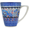 Polish Pottery Mug 16 oz Beautiful Blues UNIKAT