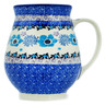 Polish Pottery Mug 17 oz Blooming Blues