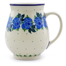 Polish Pottery Mug 17 oz Blue Rose