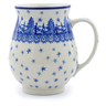 Polish Pottery Mug 17 oz Blue Winter