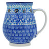 Polish Pottery Mug 17 oz Crocheted Granny Squares