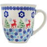 Polish Pottery Mug 17 oz Ring Around The Reindeer