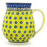 Polish Pottery Mug 17 oz Sunburst Daisies