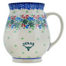 Polish Pottery Mug 17 oz Texas Longhorn Wildflower