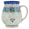 Polish Pottery Mug 17 oz Texas Wildflower