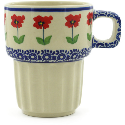 Polish Pottery Mug 17 oz Wind-blown Poppies