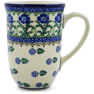 Polish Pottery Mug 19 oz Blackberry Blooms