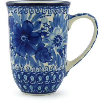 Polish Pottery Mug 19 oz Bleu Boquet UNIKAT