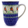 Polish Pottery Mug 19 oz Redbird On A Wire